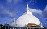 Ruvanvelisaya Dagoba was built by King Dutugemunu (r. 161 - 137 BC).<br/><br/>

Anuradhapura is one of Sri Lanka's ancient capitals and famous for its well-preserved ruins. From the 4th century BC until the beginning of the 11th century AD it was the capital. During this period it remained one of the most stable and durable centers of political power and urban life in South Asia. The ancient city, considered sacred to the Buddhist world, is today surrounded by monasteries covering an area of over sixteen square miles (40 km²).