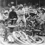 The Benin Expedition of 1897 was a punitive expedition by a British force of 1,200 under Admiral Sir Harry Rawson in response to a massacre of a previous British-led invasion force. His troops captured, burned, and looted the city of Benin, bringing to an end the West African Kingdom of Benin. During the conquering and burning of the city, much of the country’s art, including the Benin Bronzes, was either destroyed, looted or dispersed.