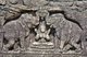 Sri Lanka: A stone relief showing two elephants on the end of the Gal Pota, Polonnaruwa