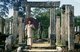 Sri Lanka: A visitor poses in the Atadage, Polonnaruwa