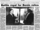'Battle Royal for Benin relics'. Headline from the Glasgow Herald, January 25 1997.
